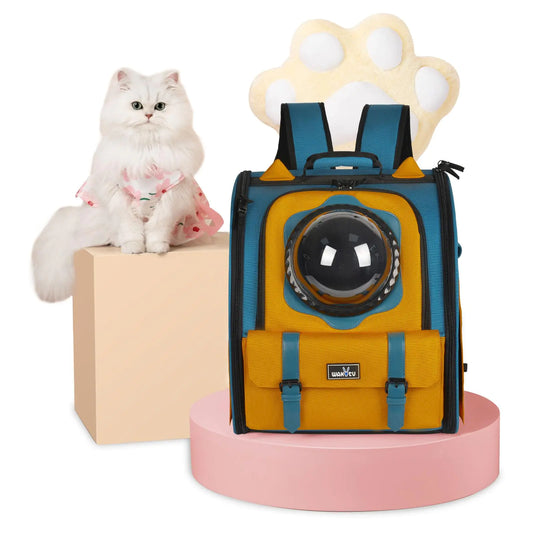 Stylish Wakytu Bubble Pet Backpack for Small Dogs & Cats - Perfect for Travel & Hiking